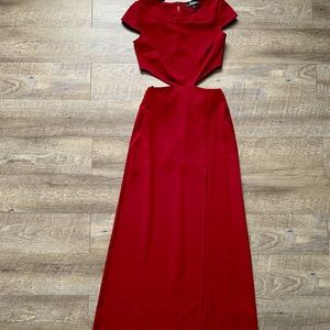 Lulus Conversation Ref Wine Backless Maxi